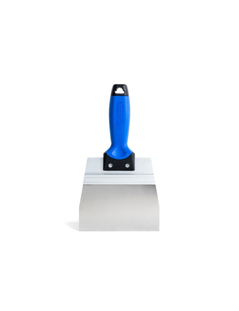 SZPACHLA KUBALA NIERDZEWNA DO GŁADZI OSADZONA W PROFILU ALUMINIOWYM ANODOWANYM UCHWYT 2K TYPU SOFT 150 MM.